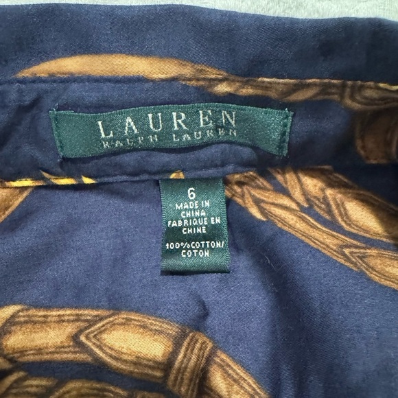 Lauren Ralph Lauren Vintage Full Printed Monogram 100% Cotton equestrian - Picture 4 of 7